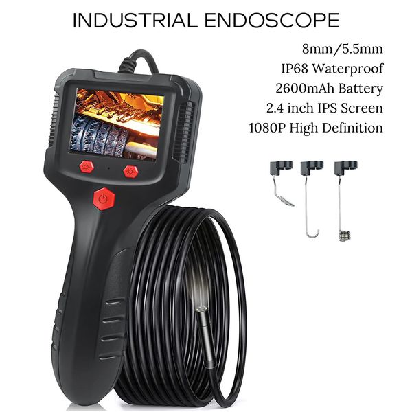 Raccords à plomb Caméra endoscope industrielle portable HD1080P Câble de 30 mètres Tuyau d'inspection d'égout Borescope IP68 LED étanche 2600mAh 230422