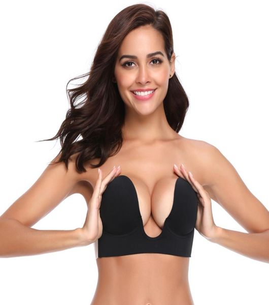 Plunge u sexy invisible adhésif soutien-gorge en brassintaire