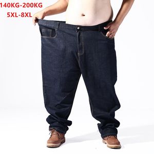 Plus Big Size Black Jeans Heren 5XL 6XL 7XL 8XL 54 56 58 59 60 200KG Elastische Denim Broeken Mens Jean Merk Broek Man Kleding 201117