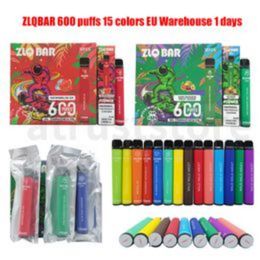 Plus Wegwerp Origineel 100% ZLQ BAR 600 2 ml 550 mah mesh-spoelen E-sigaretten Vape-pen 2% 0% Wegwerpapparaat Sigaret Electronique 15 kleuren Op voorraad