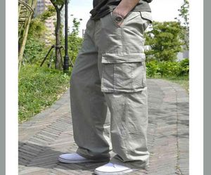 Plus de grandes tailles pantalons de cargaison hommes coton droit surdimensionné surdimensionné de la jambe large pantalon tactique baggy 2022 printemps d'été 5xl 6xl G124415774