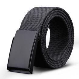 Cinturones de lona de talla grande para hombre y mujer, cinturones vaqueros de talla larga, 160, 150, 140, 130, 120, 110 cm, hebilla automática negra, Unisex, talla grande, 2023