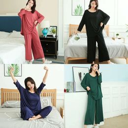 Plus pliktea taille de vêtements de maison modale féminin femelle pamas dames à la maison 2 pièces définir des vêtements de nuit pour les femmes 220329