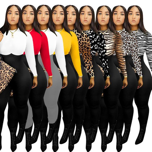 Grande taille 2X automne hiver femmes combinaisons barboteuses décontractées sexy grande taille leggings à manches longues slim body nuit tenue de club 4075