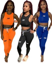 Plus la taille 2XL femmes jogger costumes été survêtements couleur unie débardeur crop top + leggings fitness deux pièces ensemble tenues noires 4444