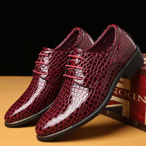 Grande taille 38-48 chaussures pour hommes résistant à l'usure chaussures formelles en cuir chaussures pour hommes peau de serpent bureau bout pointu