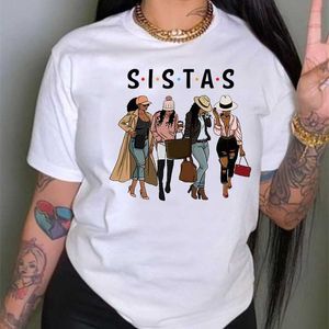 Plus Size 3xl 4xl Femmes Vêtements Tops Designer Black Girl Print T-shirt Féminisme À Manches Courtes Tank Girl Print