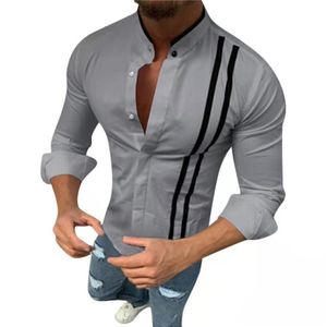 Grande taille 3XL 5XL rayé imprimé Chemise décontractée mode hommes affaires bureau chemises Homme Design vêtements de travail hauts Blouse Chemise