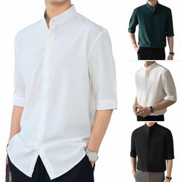 Plus la taille 3XL-M haute élasticité Seaml chemises hommes Lg manches Top qualité Slim Casual luxe chemise sociale formelle Dr chemises f7oQ #