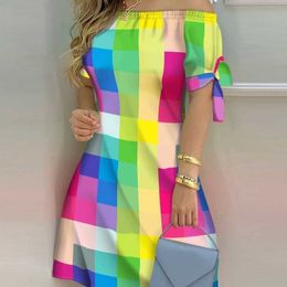 Plus maat 3xl dameskleding multicolor casual jurken mode sexy bedrukte jurk