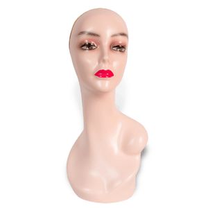 Plus taille 45 cm Femme Modèle Modèle Manikin Mannequin Perruque Écharpe Plats de chapeau Affichage Affichage Femmes Mannequins Head Foam Plastic