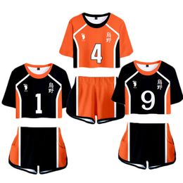 Disfraz de talla grande 4XL Haikyuu, pantalones cortos para Club de voleibol, camiseta para hombres y mujeres, Cosplay Hinata Shoyo, ropa deportiva, camisetas, uniforme C42A58