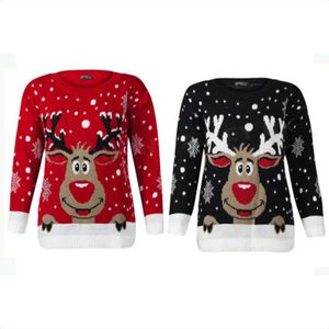 Plus Size 4XL Jumper Sneeuwpop Rendier Sweaters Santa Claus Xmas Patroon Lelijke Kerst Truien Tops voor Mannen Dames Truien T200101