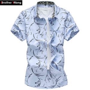 Grande taille 5XL 6XL 7XL 2020 été nouveaux hommes chemise décontracté imprimé à manches courtes chemise Hawaii chemise homme marque vêtements G0105