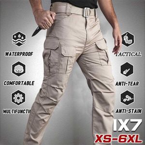 Plus Size 5XL Cargo Pants Men Multi Pocket Outdoor Tactical Sweatpants Military Army Imperméable À L'eau À Séchage Rapide Élastique Randonnée Pantalon 211112