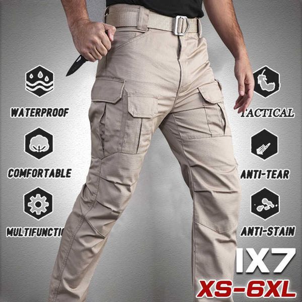 Plus Size 5XL Cargo Pants Men Multi Pocket Outdoor Tactical Sweatpants Military Army Imperméable À L'eau À Séchage Rapide Élastique Randonnée Pantalon Y0927