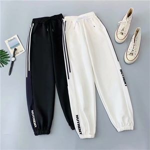 Plus Size 5XL Jogger Baggy Sweatpant Noir Automne Lâche Hip Hop Sarouel Haute Wasit Style Coréen Sport Pantalon 211124