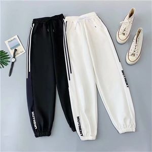Plus taille 5XL Jogger Baggy Sweatpant Black Automne Lâche Hip Hop Harem Pants High Wasit Coréen Style Sport Pantalon 210915