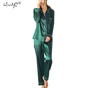 Plus Size 5XL Pamas Sets 2018 Vrouwen Homewear Sexy Ondergoed Pyjama Zijde Satijn Lange Mouw Femme V-hals Nachtkleding Nachtkleding