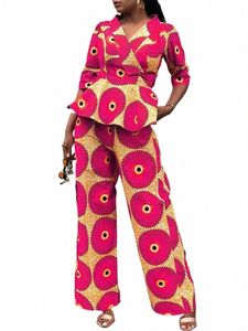 Plus Taille 5XL VONDA Femmes Ensembles 2024 Fi Casual V-Cou et taille haute Lg Pantalon Lâche Imprimé 2pcs Pantalon Costumes Surdimensionné f1mK #