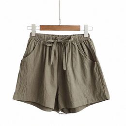 Plus Size 6XL 150KG Casual Zomer Shorts Cott Linnen Vrouwen Strand Shorts Vintage Hoge Taille Shorts Street Wear h9Zd #
