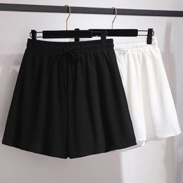 Plus Size 6XL 150KG Vrouwen Chiffon Shorts aankomst casual zomer vrouwen shorts Casual Zwart Wit 240329