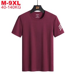 Plus la taille 6XL 7XL 8XL 9XL T-shirts lâches hommes t-shirt surdimensionné été séchage rapide hommes grand grand mâle grand t-shirt hauts 140 kg 240318