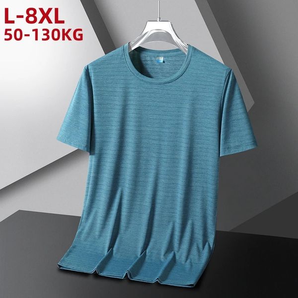 Plus taille 6xl 7xl 8xl Tshirts hommes Tshirt d'été Camping mâle T-shirts Fast Dry Sports Gym Tee Tee Ice Cool Mans Vêtements Garçon 240419