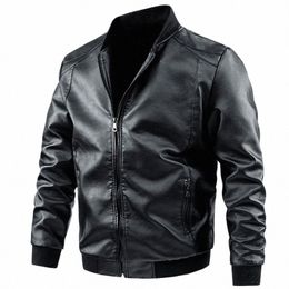 Plus la taille 6XL 7XL PU veste hommes manteau en cuir Casual moto Biker manteau couleur unie vestes en cuir mâle grande taille 6XL 7XL f8hu #