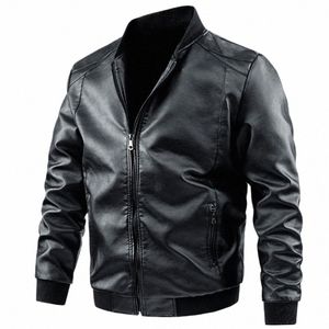 Plus la taille 6XL 7XL PU veste hommes manteau en cuir Casual moto Biker manteau couleur unie vestes en cuir mâle grande taille 6XL 7XL k66u #