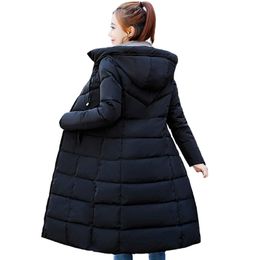 Plus la taille 6XL vestes mode femmes manteau d'hiver long mince épaissir veste chaude coton veste rembourrée vêtements d'extérieur parkas 201027