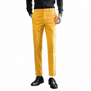 Plus Taille 6XL-M 2022 Nouveau Fi Casual Busin Dr Pantalon Couleur Unie Bureau Social Club Costume Pantalon Slim Fit Pantalon De Mariage R7Oz #