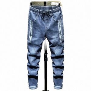 Plus Size 7XL 8XL 9XL 10XL Mannen Harem Jeans 2023 Herfst Nieuwe Fi Casual Elastische Taille Denim Broek streetwear Broek Mannelijke R1Ie #