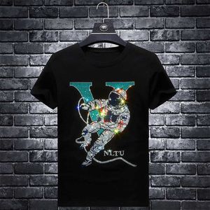 Plus Taille 7XL Lettre S T-shirts Hommes Marque À Manches Courtes Mode Homme Streetwear O Cou Slim Modal Coton T-shirts 210629