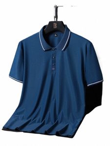 Plus Size 8xl 7xl heren Polo Shirts Zomer Ijs Zijde Korte mouwen Tee Ademend Cool sneldrogende Nyl Polo Golf T-shirts Mannelijke X3Uf #