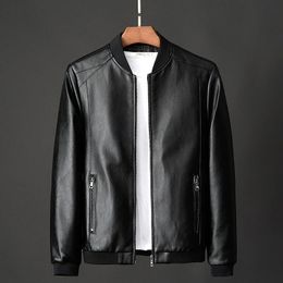 Plus Size 8XL 7XL Winter Leren Jas Jas Mannen Bomber Motorcycle PU Jas Causale Vintage Zwarte Biker Pocket Rits jassen 240112