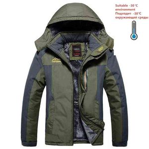 Plus Size 8XL 9XL Winter Military Fleece Jassen Mannen Dikke Warme Parka Jassen Waterdicht Winddicht Thermisch Overjas Ski-jas Y1103