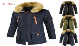 Grande taille 8XL hommes Parkas coton épais veste 2019 hiver nouveau chaud mode polaire vestes manteaux col de fourrure Men039s Parkas2970829