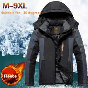 Chaquetas de invierno de talla grande 9XL para Hombre, Parkas térmicas, abrigo impermeable, chaqueta cortavientos militar del ejército, abrigos gruesos de lana para Hombre 240106