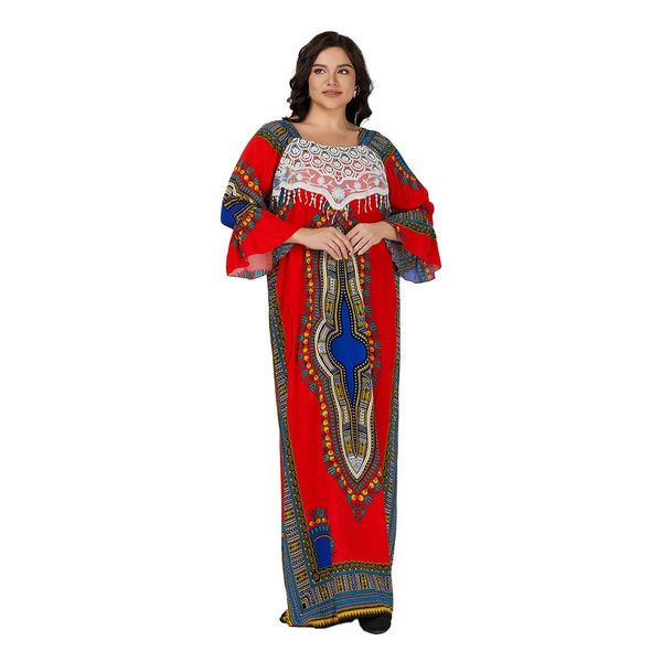 Grande taille africain Dashiki été graphique décontracté imprimé Abaya Boubou robes femmes vêtements traditionnels toutes les saisons caftan 240226