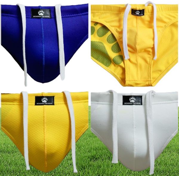 Grande taille ours griffe patte Men039s maillots de bain slips triangulaires troncs Gay ours taille basse slips pour ours 6 couleurs M L XL XXL8468647