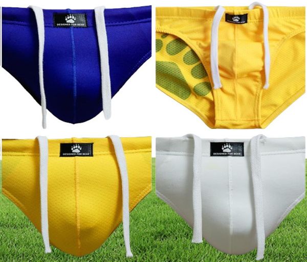 Grande taille ours griffe patte Men039s maillots de bain slips triangulaires troncs Gay ours taille basse slips pour ours 6 couleurs M L XL XXL9918458