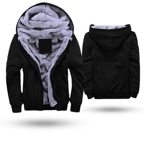 Plus Size Black Hoodies Mannen Winter Dikke Heren Hooded Sweatshirt Mannelijke Warm Bont Gevoerd Sportkleding Jas Trainsuits Mens Jas