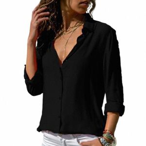 Blouses grande taille Tops pour femmes 2023 Automne Hiver Coréen Surdimensionné Noir Blanc Chemise de base Grande Femme Vêtements L-XXXL 43fz #