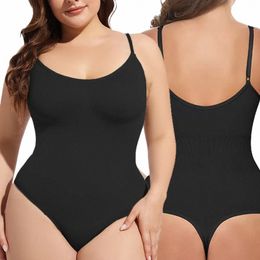 Plus Size Body Mollige Vrouw Hemdje Tops Dieptepunt Ondergoed Tummy Ctrol Oversized Dames Strakke Jumpsuit W1xi #