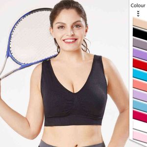 Plus size beha voor vrouwen naadloos met pads Big 5xl 6xl dikke zus Lette Push Up Vest Ademend 2022 L220726