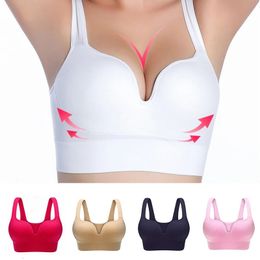 Plus -size beha's voor dames ondergoed beha zonder bonzes botten naadloos push -up toppen bralette brassiere draadloos sportvest 240109