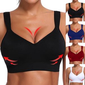 Plus Size Bras For Women Underwear Sexy Lingerie Solid Bra Seamless Push Up Cotton Tops Bralette Brassiere Wireless Sports Vest Gym Clothing