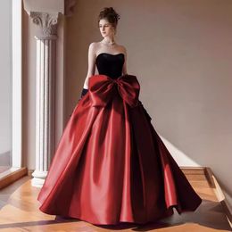 Taille plus taille borgogne mère de la mariée robes princesse longue rouge satin off bobe bal robe de mariage robes de fête invité robes de bal robe de bal robe de bal de cocktail
