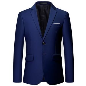 Solid Color Casual Blazers voor heren Spring herfst Mode Business Pak Jackets Slim Fashion Singer gastheer Tuxedo -kostuum